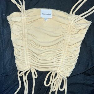 Skylar + Madison Cream Ruched Crop Top